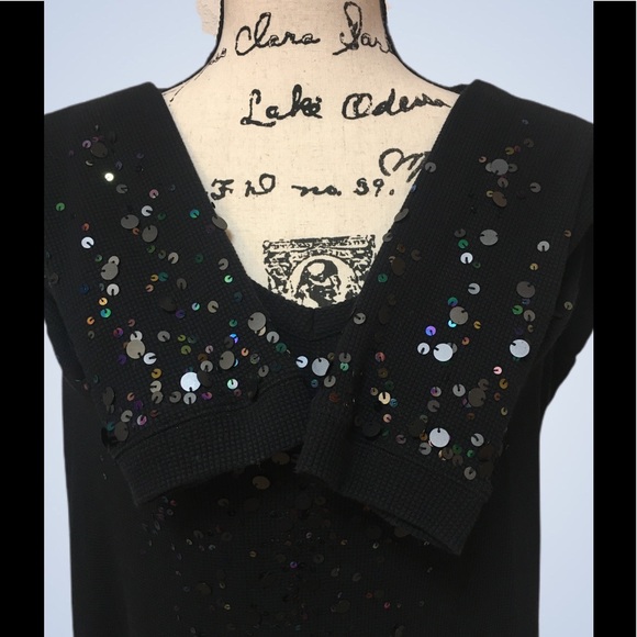 Black Quacker Factory fancy long sleeve top with embellished detail - Picture 7 of 8